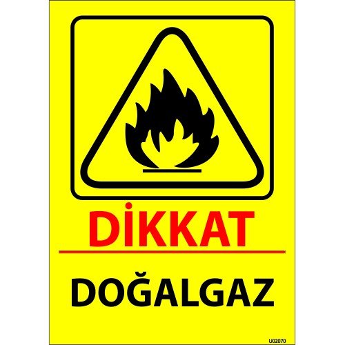 Dikkat Doğalgaz Levhası 25x35 cm
