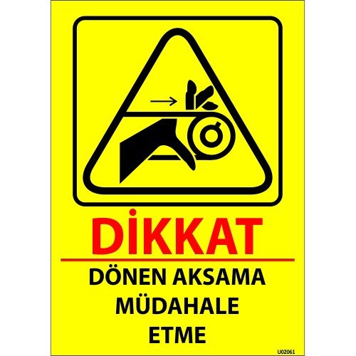Dönen Aksama Müdahale Etme Levhası 25x35 cm
