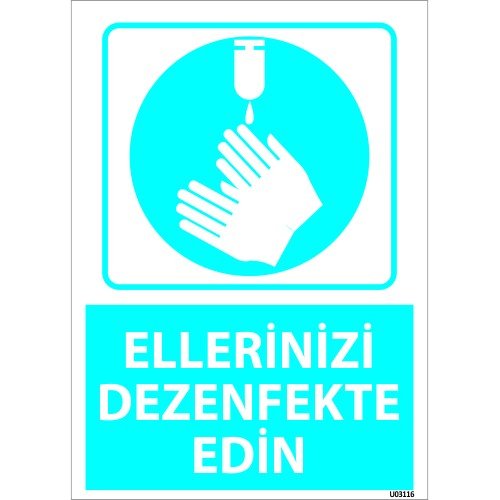 Ellerinizi Dezenfekte Edin Levhası 25x35 cm