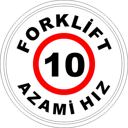 Forklift 10 Azami Hız Levhası 25x35 cm
