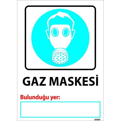 Gaz Maskesi Levhası 25x35 cm
