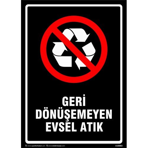 Geri Dönüşemeyen Evsel Atık Levhası 25x35 cm