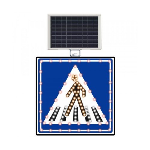 Güneş Enerjili (Solar) Ledli Mavi Yaya Geçidi 60x60 cm