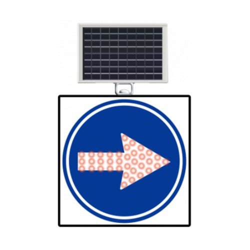Güneş Enerjili (Solar) Ledli Sağdan Gidiniz Levhası 60x60 cm