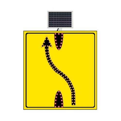 Güneş Enerjili (Solar) Ledli Şerit Aktarımı Sağ Yoldan Sol Yola Sarı Zemin Levhası 110x120 cm