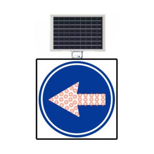 Güneş Enerjili (Solar) Ledli Soldan Gidiniz Levhası 60x60 cm