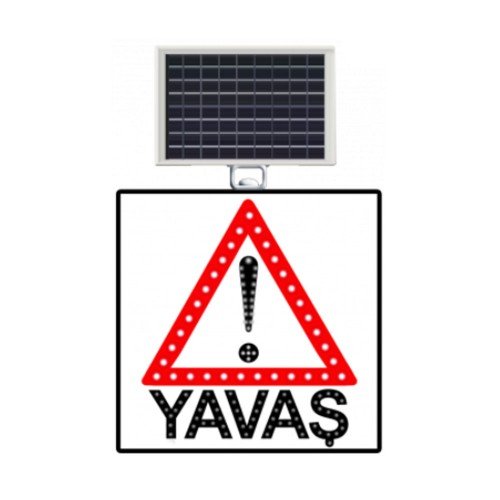 Güneş Enerjili (Solar) Ledli Yavaş Levhası 60x60 cm