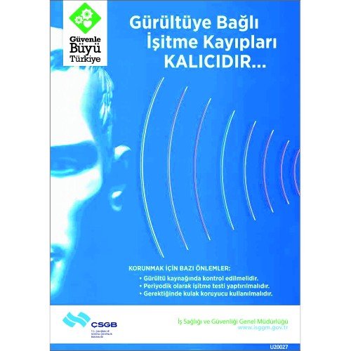 Gürültüye Bağlı İşitme Kayıpları Kalıcıdır Levhası 25x35 cm