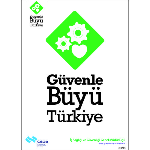 Güvenle Büyü Türkiye  Levhası 25x35 cm