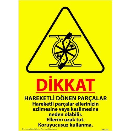 Hareketli Dönen Parçalar Hareketli Parçalar Ellerinizin Ezilmesine Veya Kesilmesine Neden Olabilir. Ellerini Uzak Tut. Koruyucusuz Kullanma. Levhası 25x35 cm