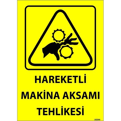 Hareketli Makina Aksamı Tehlikesi Levhası 25x35 cm