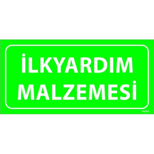 İlkYardım Malzemesi  Levhası 12x24 cm