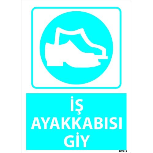 İş Ayakkabısı Giy Levhası 25x35 cm