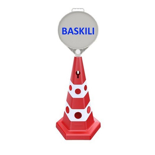 Kedi Gözlü Reklam Konisi 650 MM + Yuvarlak Tabela + Baskılı