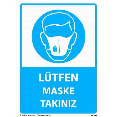 Lütfen Maske Takınız Levhası 25x35 cm
