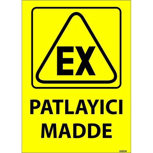 Patlayıcı Madde Levhası 25x35 cm