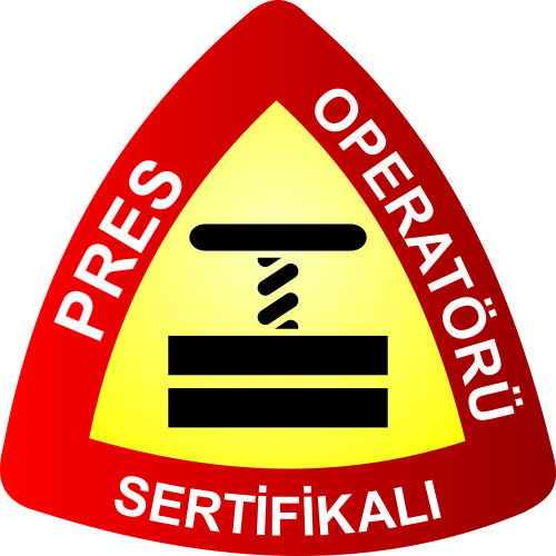 Pres Operatörü Sertifikalı Levhası 25x35 cm