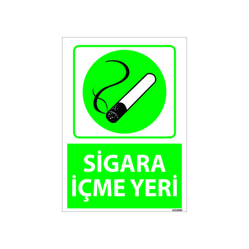Sigara İçme Yeri Uyarı Levhası 25x35 cm