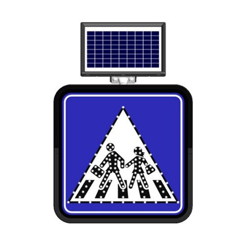 Solar Flaşörlü Ledli Trafik Levhasi (60X60Cm) Yaya Geçidi