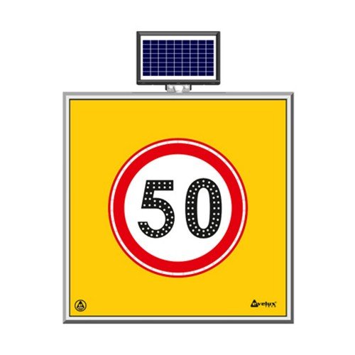 Solar Ledli Yol Bakim Levhasi(100X100Cm) 50 Kmh