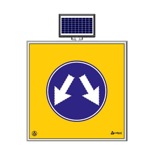 Solar Ledli Yol Bakim Levhasi (100X100Cm) Çift Yön