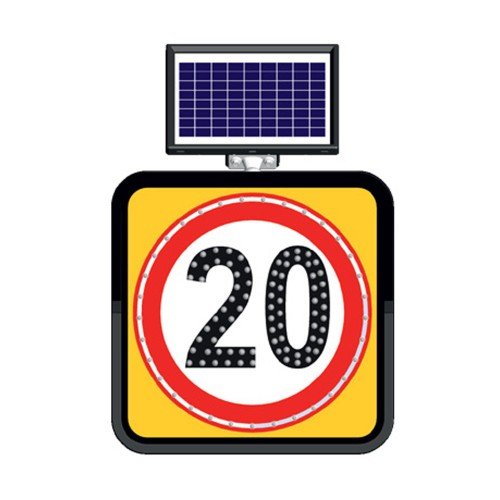 Solar Ledli Yol Bakim Levhasi (60X60Cm) 20 Kmh