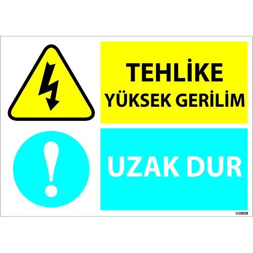 Tehlike Yüksek Gerilim Uzak Dur Levhası 25x35 cm