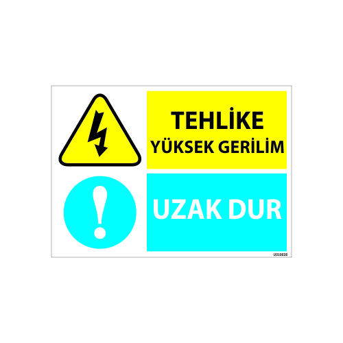 Tehlike Yüksek Gerilim Uzak Dur Uyarı Levhası 25x35 cm