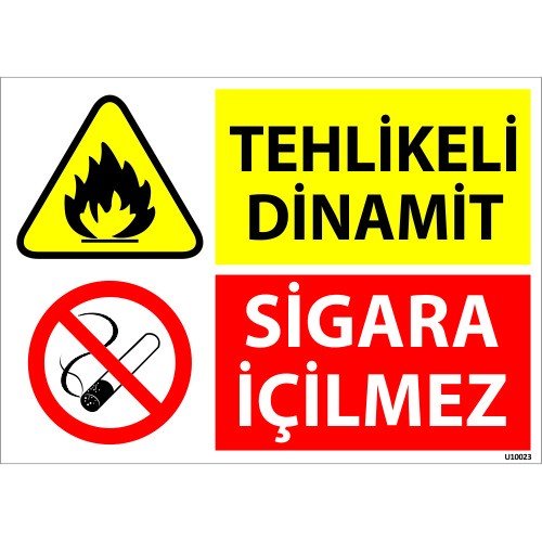 Tehlikeli Dinamit Sigara İçilmez Levhası 25x35 cm