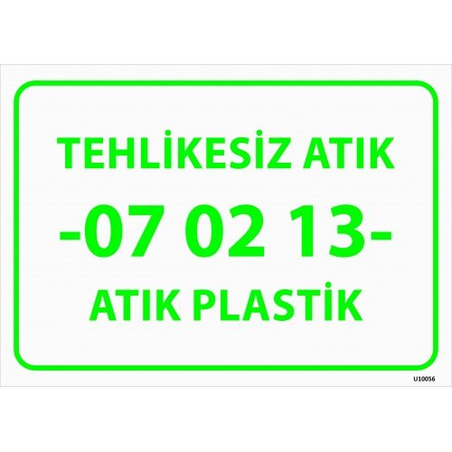 Tehlikesiz Atık 07 02 13 Atık Plastik Levhası 25x35 cm