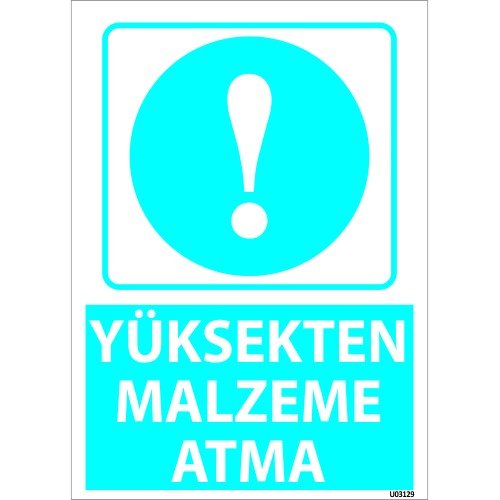 Yüksekten Malzeme Atma Levhası 25x35 cm